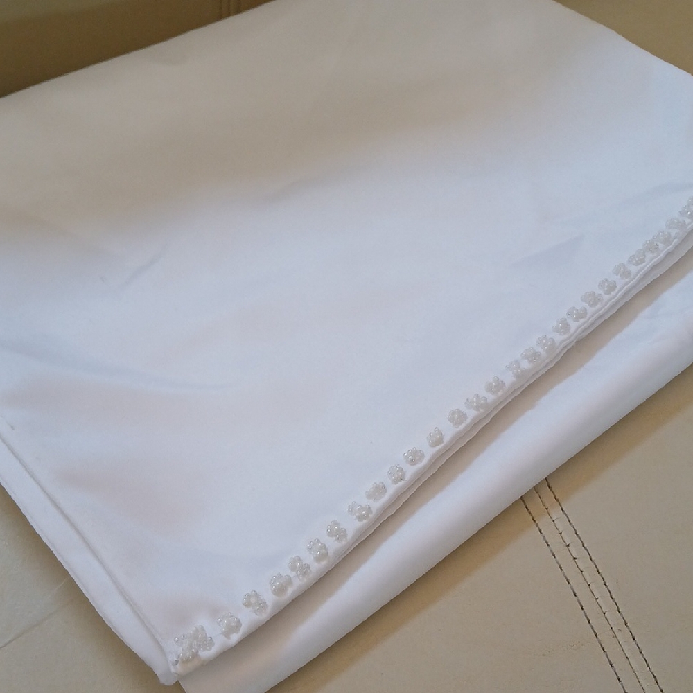 Beaded Edge Satin Shawl
